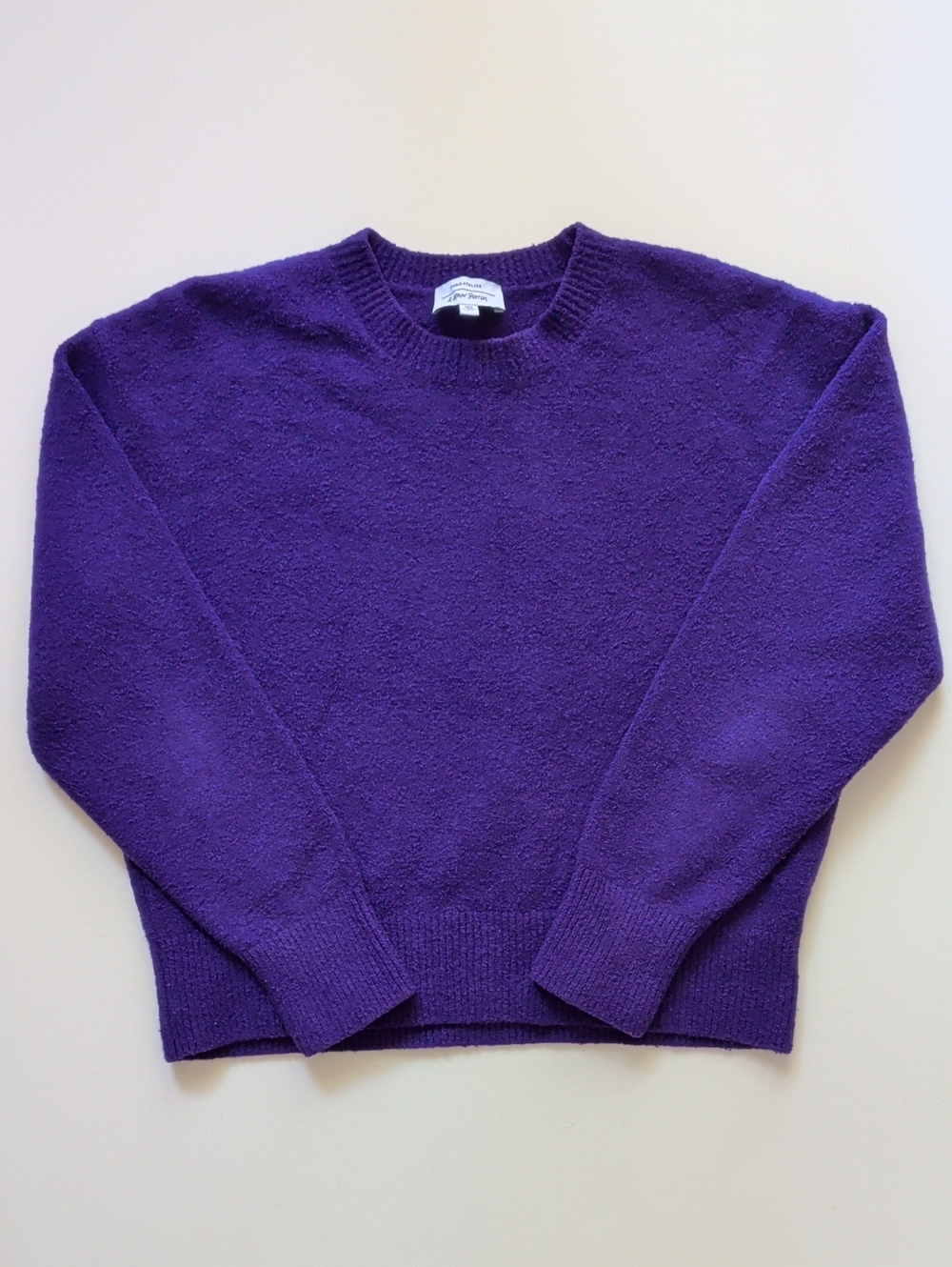 & Other Stories textured purple crewneck sweater